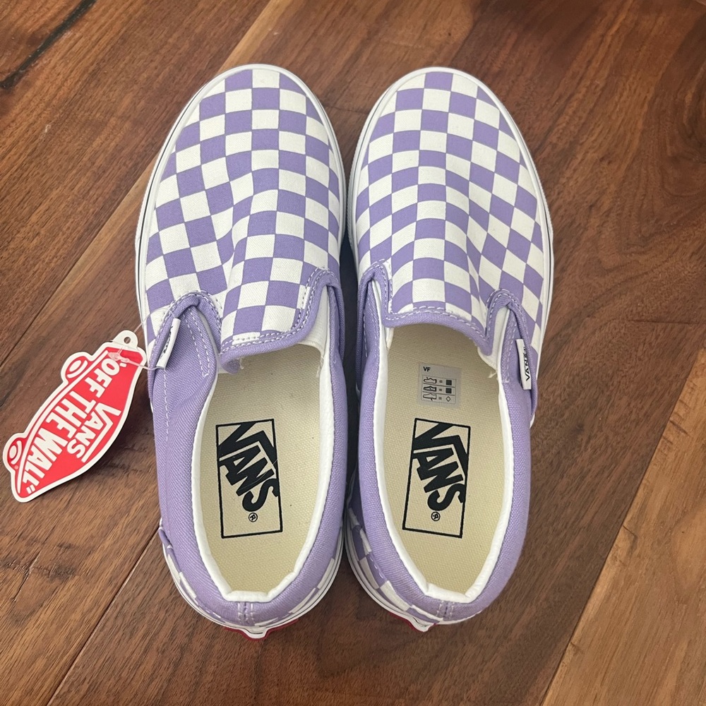 purple checkered vans